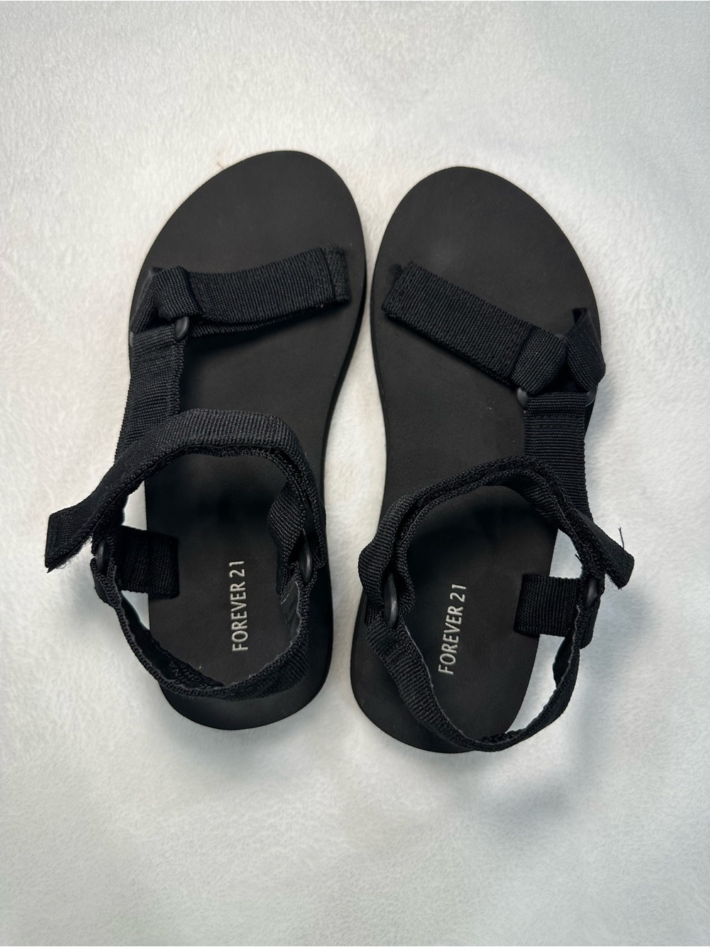 Forever 21 Black Strappy Sporty Sandals